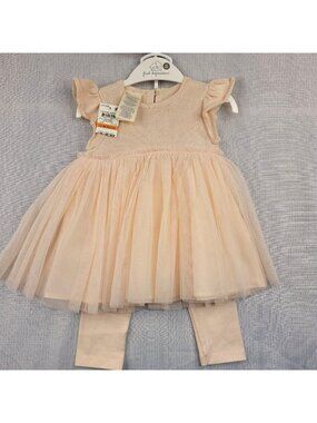 Baby Girl Tulle Dress Leggings Set 12M Pink Soft New Baby Photo Outfit